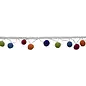 Pompons slinger multicolor, wit lint, 1m