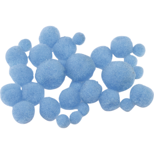 Pompons 8-20mm blauw 100st.