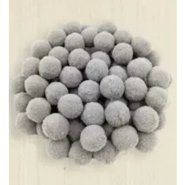Pompon  12mm grijs 50st.