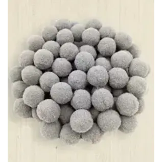 Pompon  12mm grijs 50st.