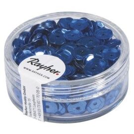 Pailletten, schotel, 6mm ø, 6 g, donker blauw