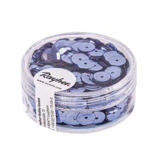 Pailletten, 6mm ø, schotel middenblauw