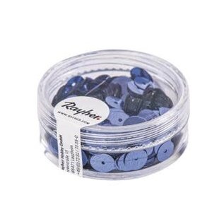 Pailletten,6mm ø, glad, doosje à 6 g, wasbaar, m.blauw