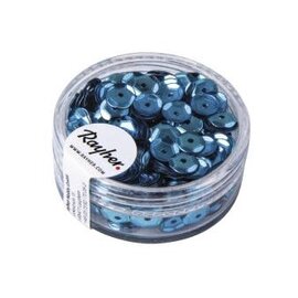 Pailletten, schotel, 6mm ø middenblauw