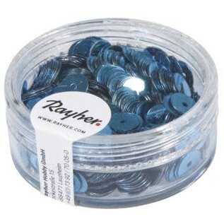 Pailletten, glad, 6mm ø middenblauw