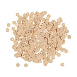 Pailletten,6mm ø, glad, doosje à 6 g, wasbaar, licht beige