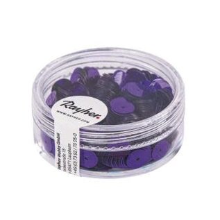 Pailletten,6mm ø, glad, doosje à 6 g, wasbaar, d.lila