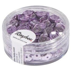 Pailletten, schotel, 6mm ø, doosje à 6 g, d.rose