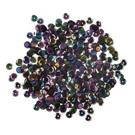 Pailletten, 6mm ø, schotel, doosje à 6 g, wasbaar, iris. zwart