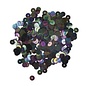Pailletten,6mm ø, glad, doosje à 6 g, wasbaar, iris. zwart