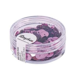 Pailletten,6mm ø, glad, doosje à 6 g, wasbaar, oud rose