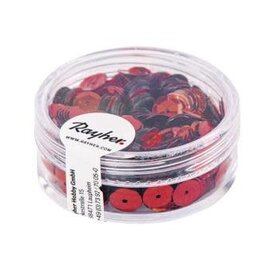 Pailletten, 6mm ø, schotel, doosje à 6 g, wasbaar, rood