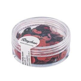 Pailletten,6mm ø, glad, doosje à 6 g, wasbaar, rood