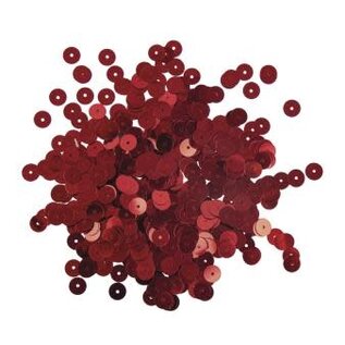 Pailletten,6mm ø, glad, doosje à 6 g, wasbaar, rood