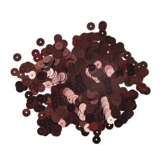Pailletten,6mm ø, glad, doosje à 6 g, wasbaar, d.bruin