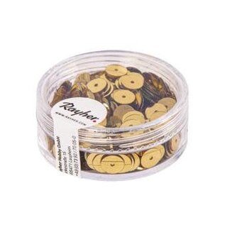 Pailletten, 6mm ø, glad, doosje à 6 g, wasbaar, goud