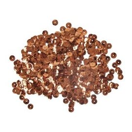 Pailletten, 6mm ø, schotel, doosje à 6 g, wasbaar, koper