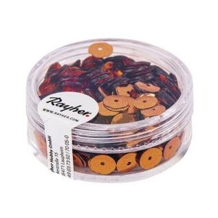 Pailletten, 6mm ø, schotel, doosje à 6 g, wasbaar, koper