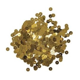 Pailletten, 6mm ø, glad, doosje à 6 g, wasbaar, geelgoud