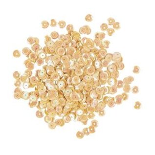 Pailletten, 6mm ø, schotel, doosje à 6 g, wasbaar, iris. geel