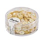 Pailletten, 6mm ø, schotel, doosje à 6 g, wasbaar, iris. geel