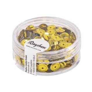 Paillettes, 6 mm, bombees, or jaune, boite 6g, lavable