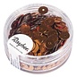 Pailletten, glad, 6mm ø, doosje à 7 g, d.bruin