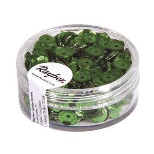 Pailletten, schotel, 6mm ø, doosje à 6 g, blauwgroen