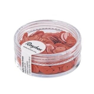 Pailletten,6mm ø, glad, doosje à 6 g, wasbaar, oranje
