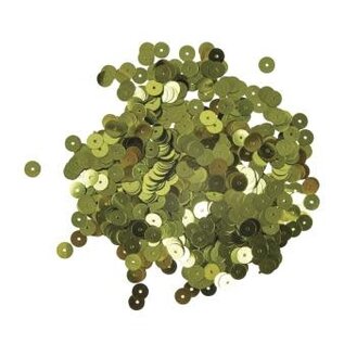 Pailletten,6mm ø, glad, doosje à 6 g, wasbaar, olijf-groen