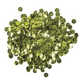 Pailletten, 6mm ø, schotel, doosje à 6 g, wasbaar, olijf-groen