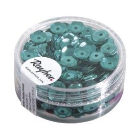Pailletten, schotel, 6mm ø, doosje à 6 g, jade-groen
