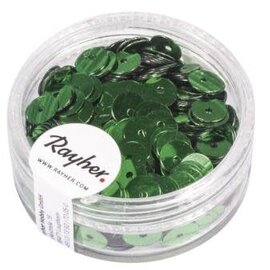 Pailletten, glad, 6mm ø, doosje à 7 g, groen