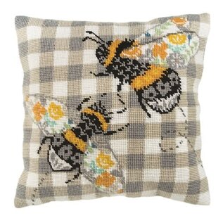 Kruissteekkussen  40x40 cm : Kit broderie demi-point : "Bees"