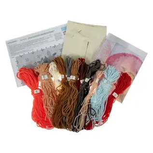 Kussen: 40x40 cm: Borduurpakket met halve steek: "Ted"