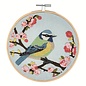 Borduurpakket: met houten ring van 15 cm: "Bird Blossom"
