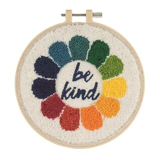 punch needle set: kunststof ring 15,2 cm: "Be Kind"