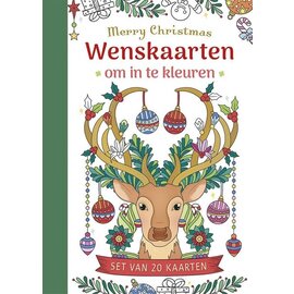 Wenskaarten om in te kleuren - Merry Christmas