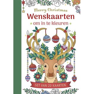 Wenskaarten om in te kleuren - Merry Christmas