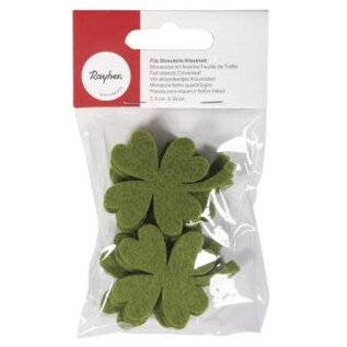Vilt-strooideeltjes Klaverblad, 5,5cm, m. lijmdot, 8st.