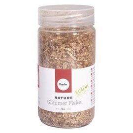 Nature Glimmer Flakes fijn, Eco friend, 0,1-3mm, pot 370ml, goud