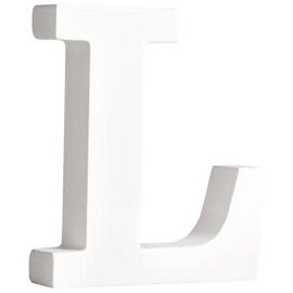 MDF Letter L, FSC 100%, 9,7x2x11cm, wit