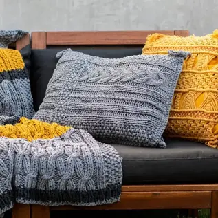 DIY Breipakket Gebreid Kussen Sesimbra - Stone Grey