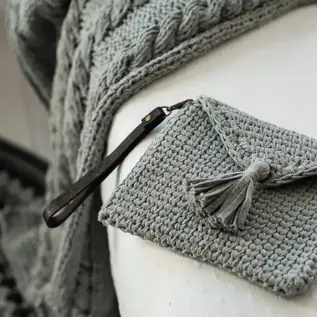 DIY Haakpakket Knit Look Clutch Silver Grey