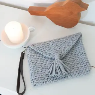 DIY Haakpakket Knit Look Clutch Silver Grey