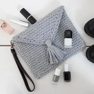 DIY Haakpakket Knit Look Clutch Silver Grey