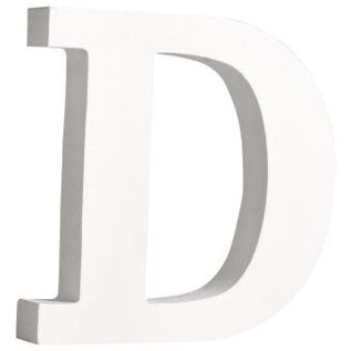 letters D , wit, 11cm, Dikte 2 cm