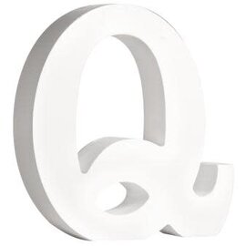letters Q , wit, 11cm, Dikte 2 cm