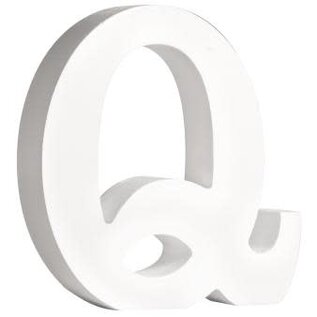 letters Q , wit, 11cm, Dikte 2 cm