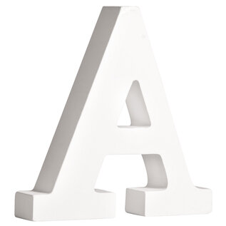 MDF Letter A, FSC 100%, 10,9x2x11cm, wit